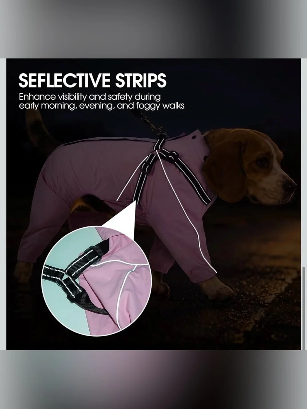 QBLEEV Lightweight Dog Windbreaker, Waterproof Outdoor Jacket, Pink, 2XL Waterpr